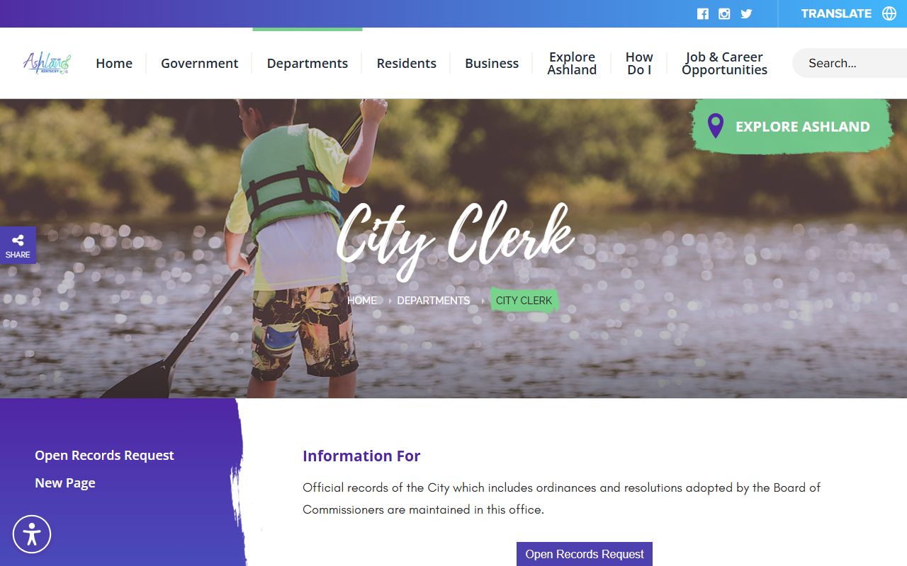 Ashland Background Check city clerk office