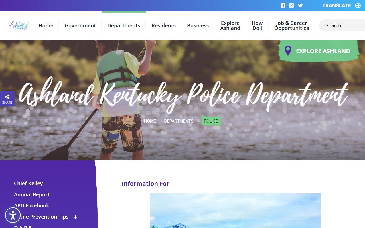 Ashland Background Check police department building