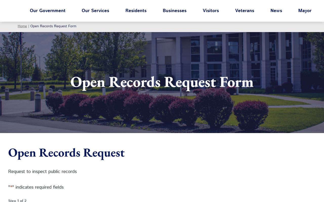 Florence open records request form for Background Check documents