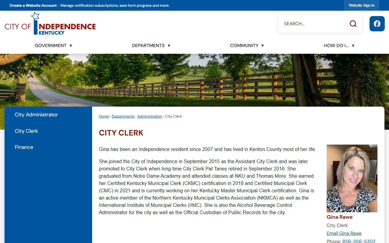 Independence City Clerk Background Check records office