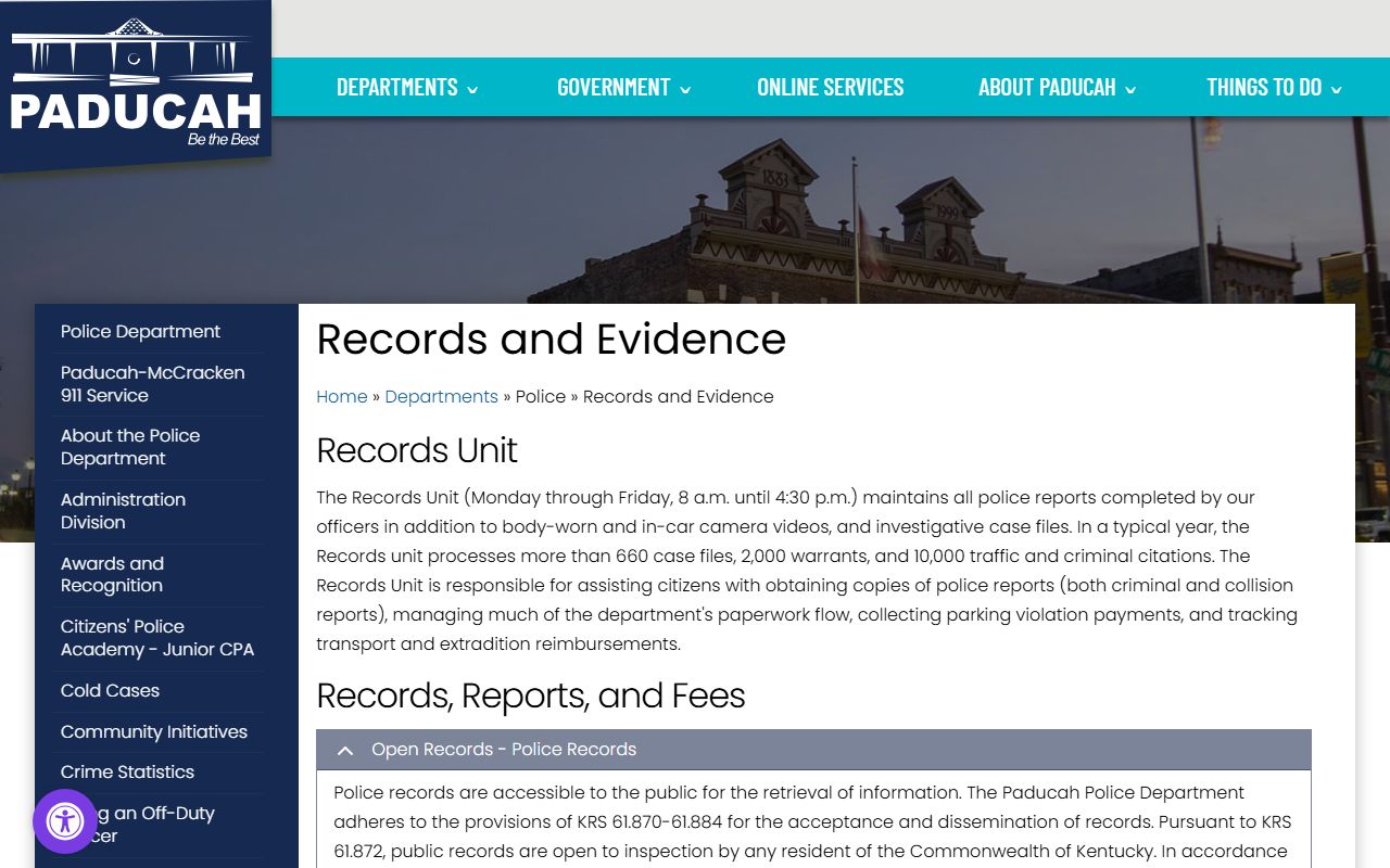 Paducah Background Check records office services