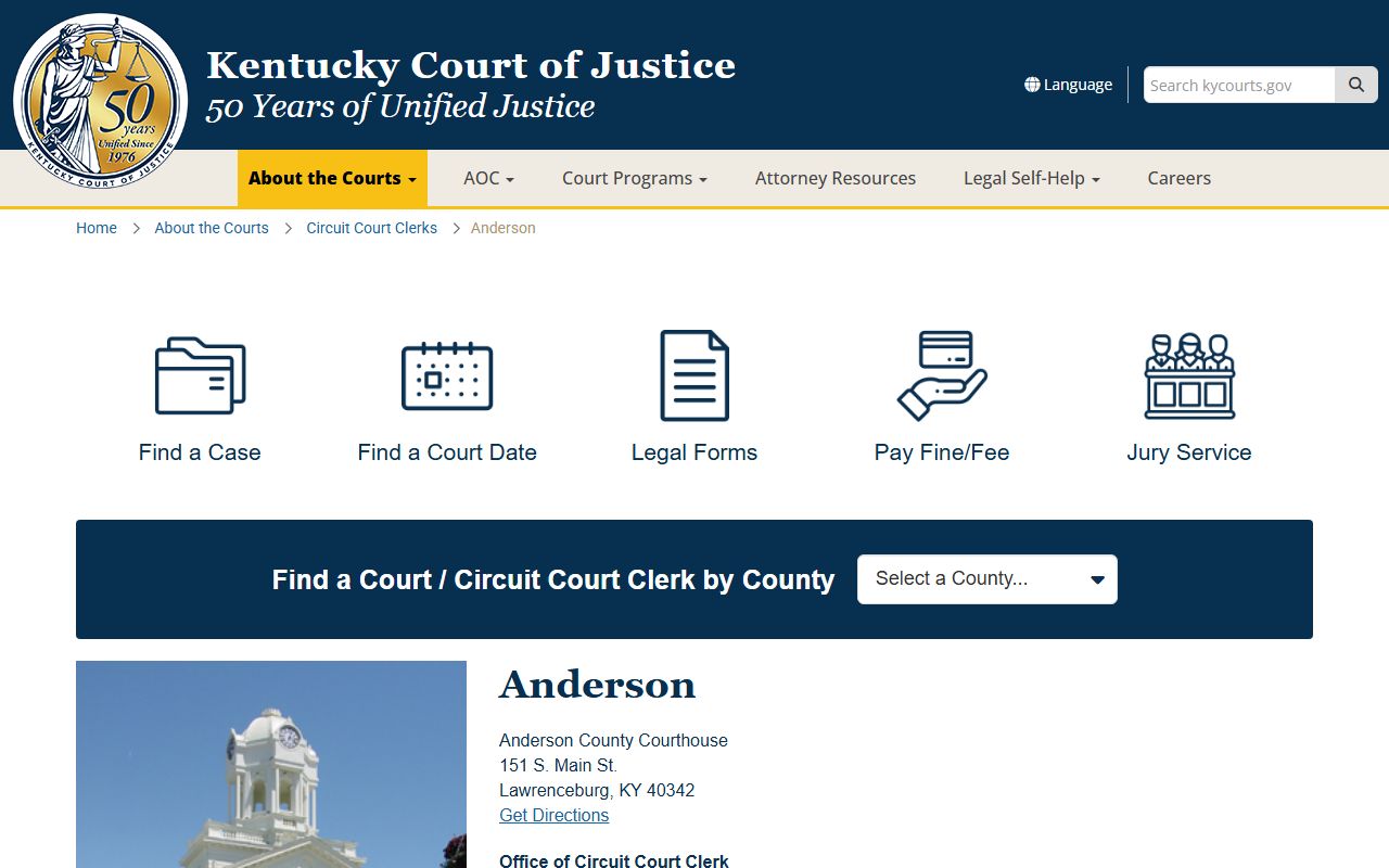 Anderson County Background Check circuit court clerk office in Lawrenceburg