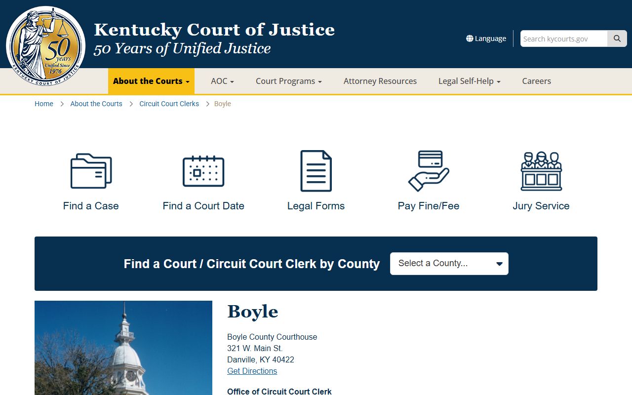Boyle County Background Check records at the Circuit Court Clerk office