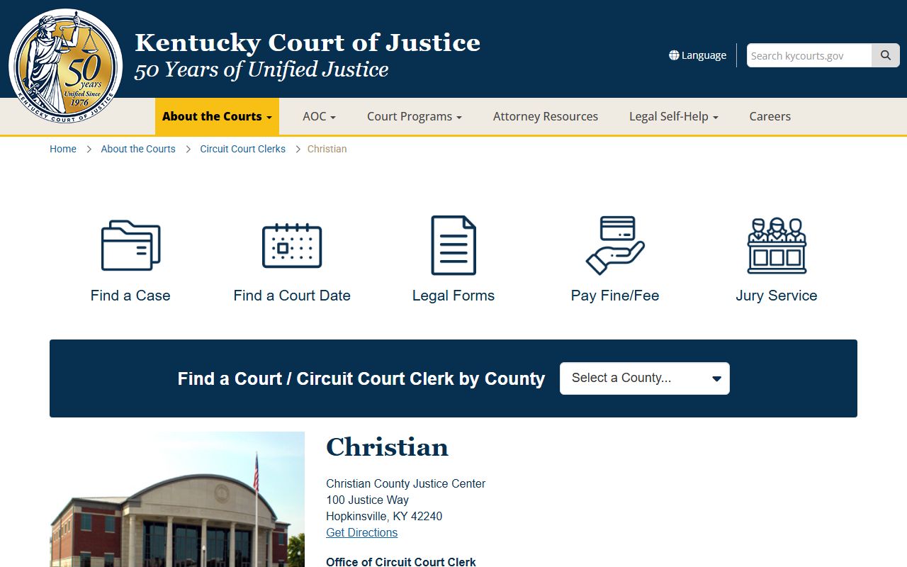 Christian County Background Check circuit court records office