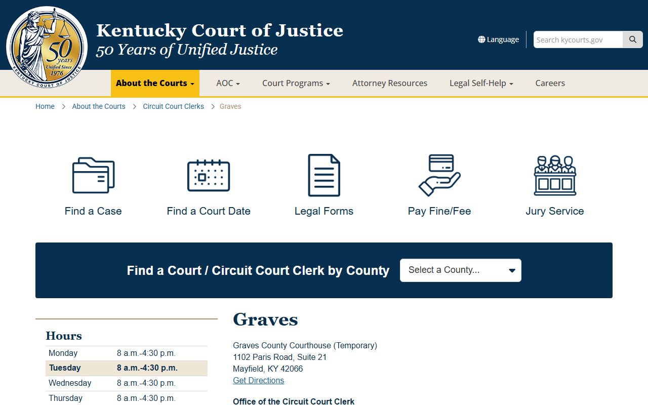 Graves County Background Check court records office