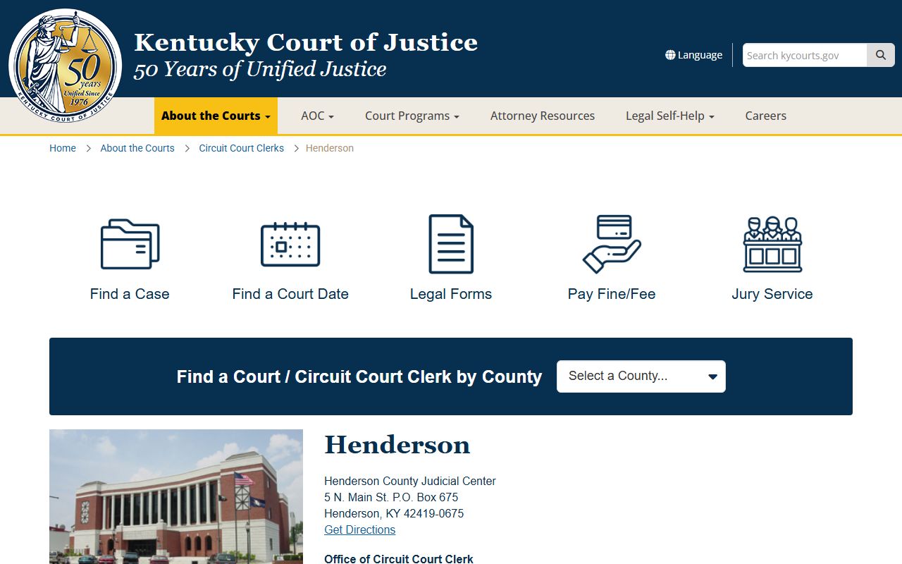 Henderson County Background Check records at the Circuit Court Clerk office