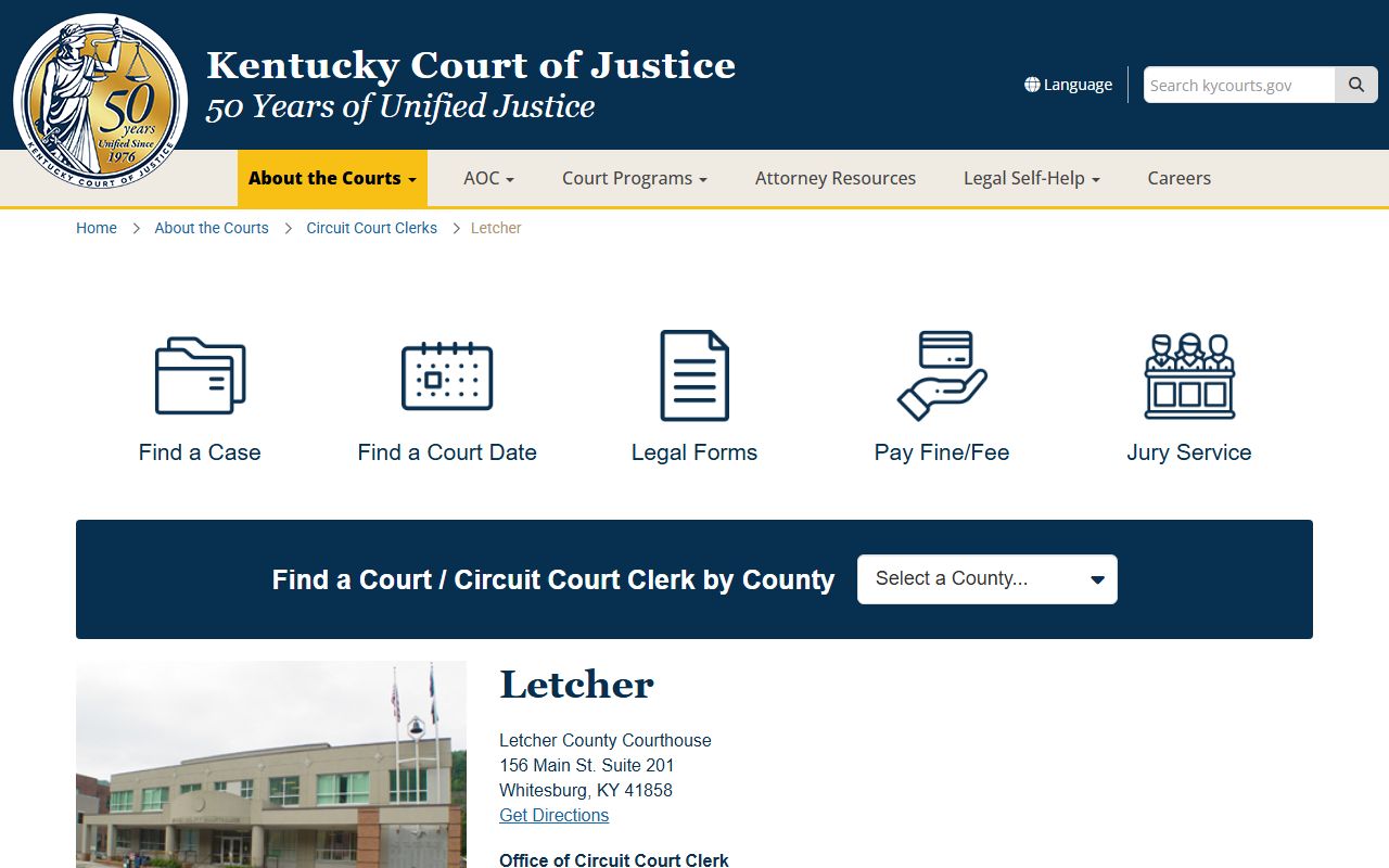Letcher County Background Check circuit court clerk office