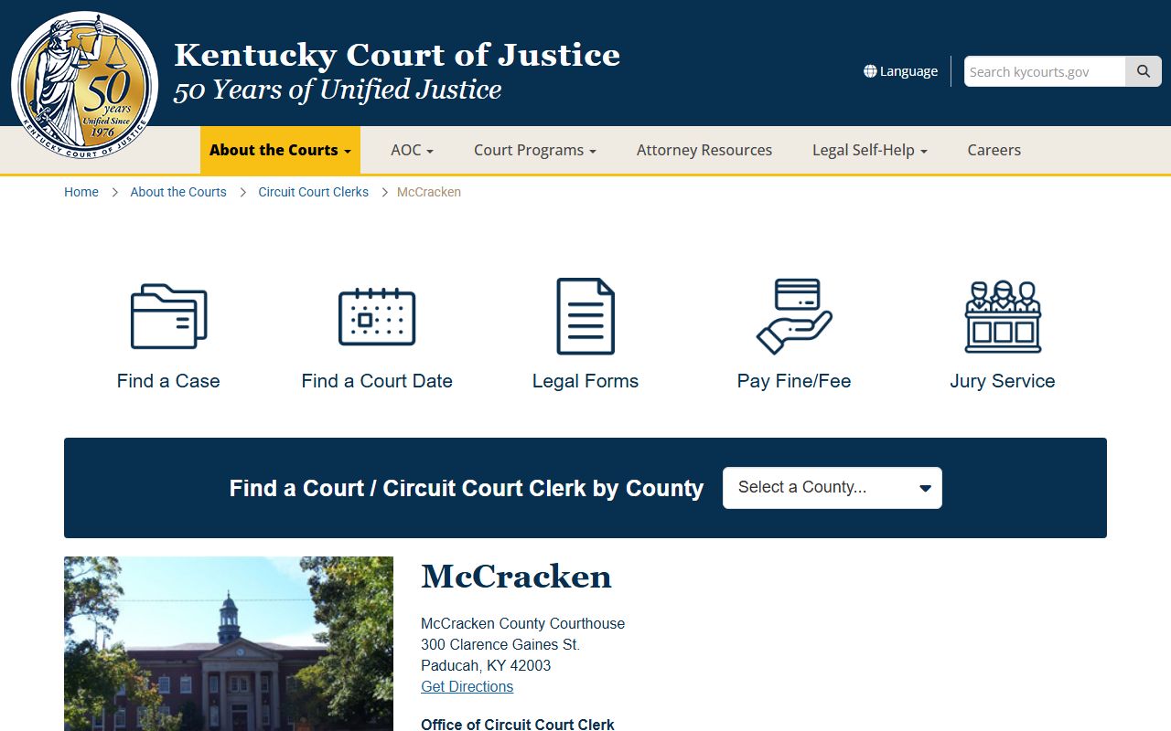 McCracken County Background Check circuit court clerk office