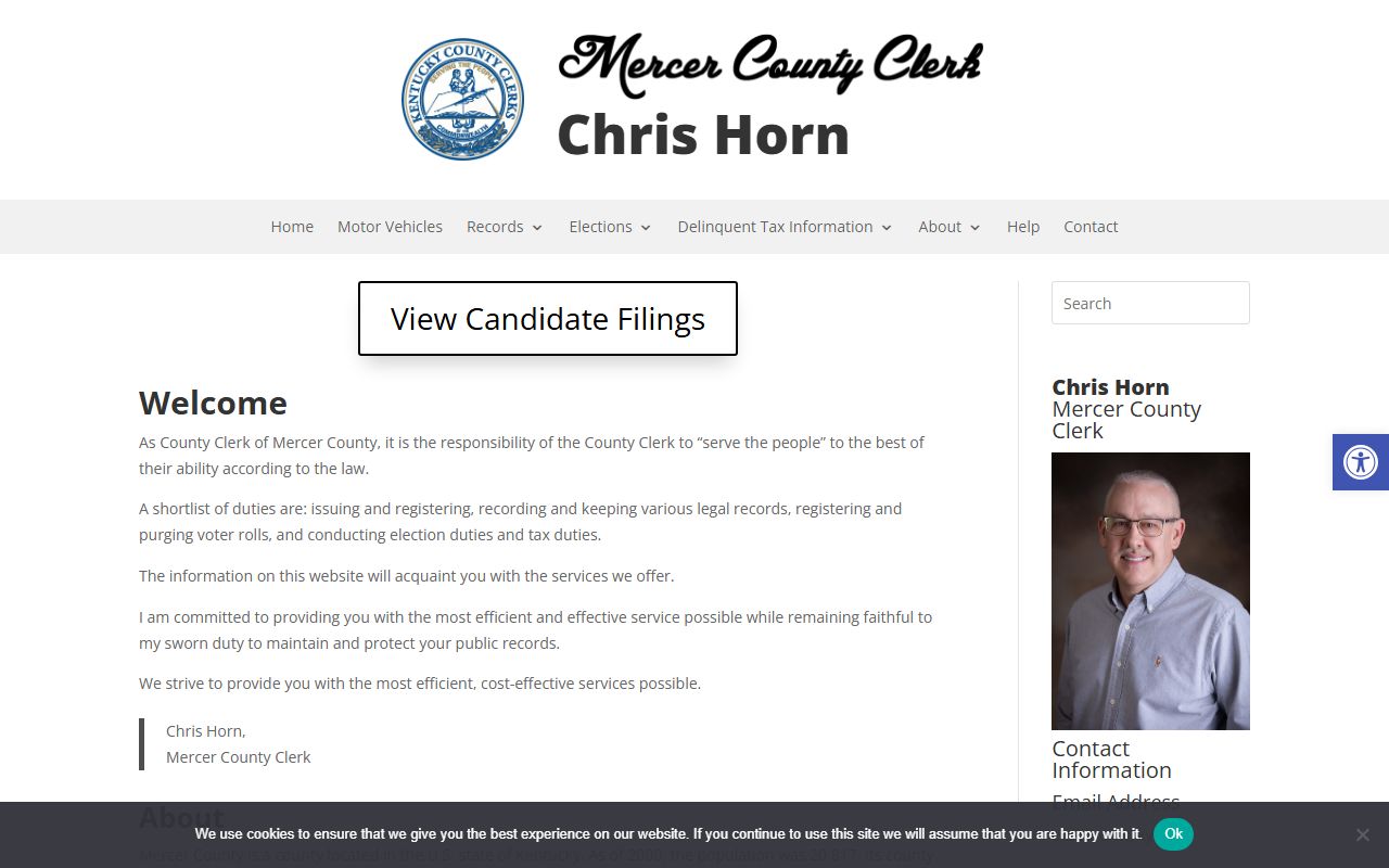 Mercer County Clerk office for Background Check records