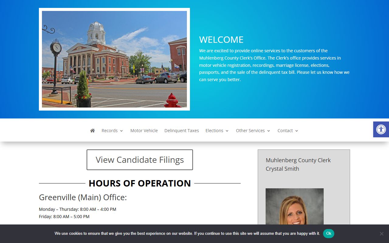 Muhlenberg County Background Check records at the County Clerk office