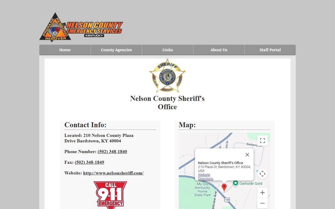 Nelson County Background Check emergency management office in Bardstown