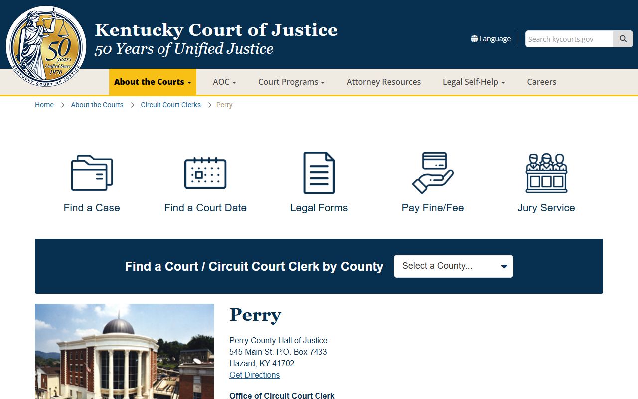 Perry County Background Check court records office