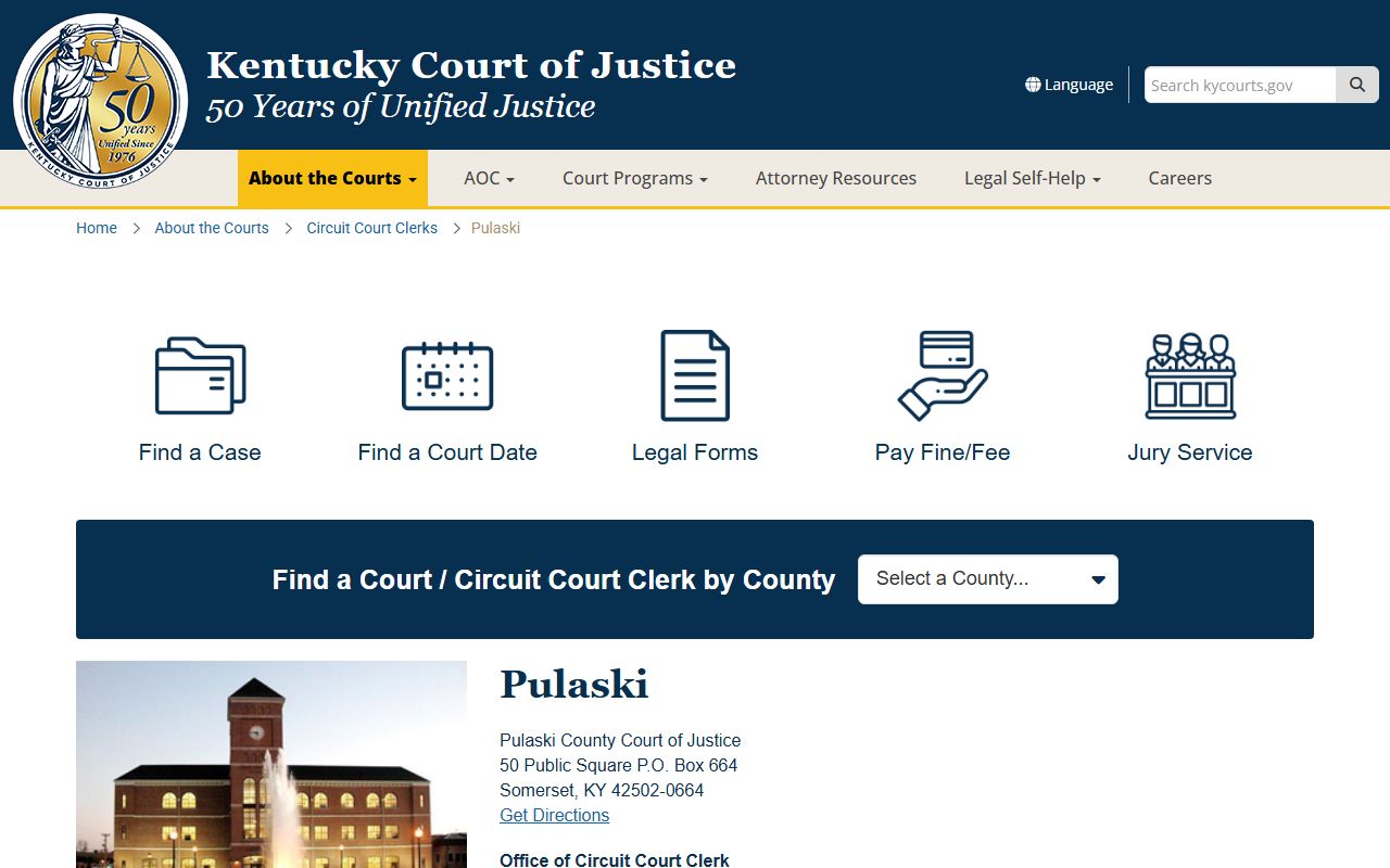 Pulaski County Background Check records office