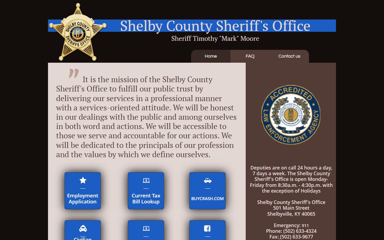 Shelby County Sheriff Background Check office in Shelbyville Kentucky